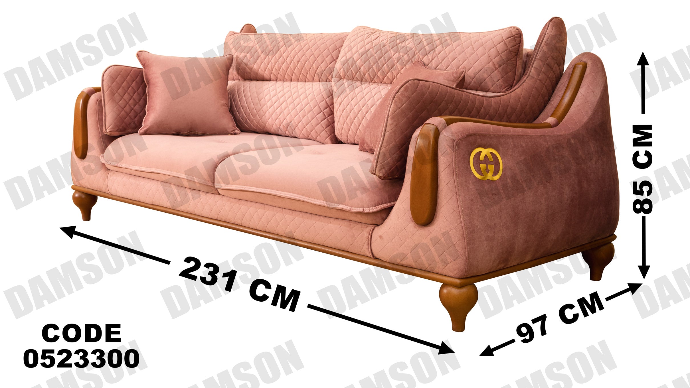 كنبة 3 - 233 - Damson Furnitureكنبة 3 - 233